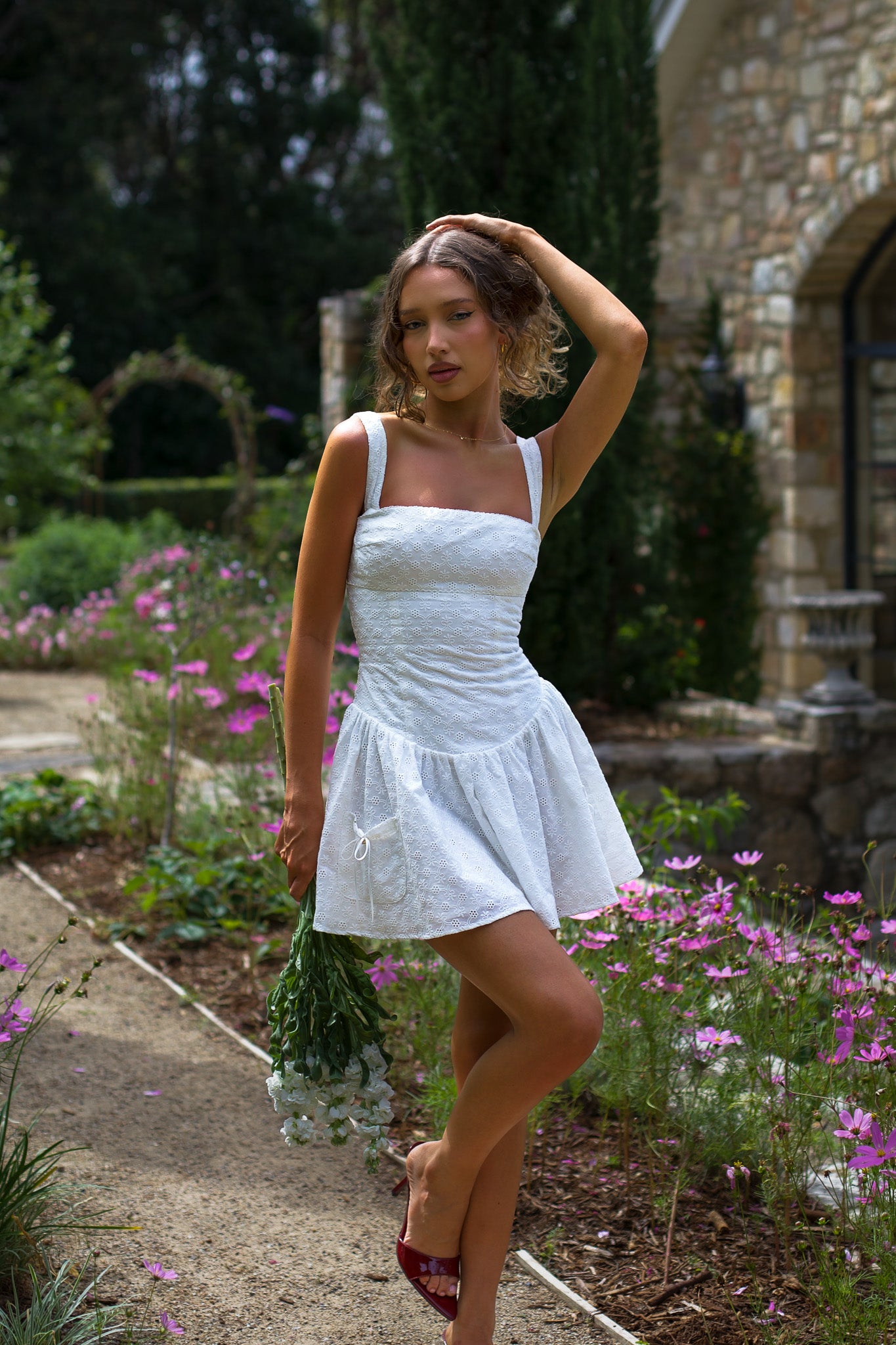 Madeleine Mini Dress | White Anglaise